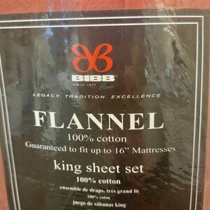 BIBB RARE BURNT ORANGE FLANNEL 4 PC KING SHEET SET NWOT